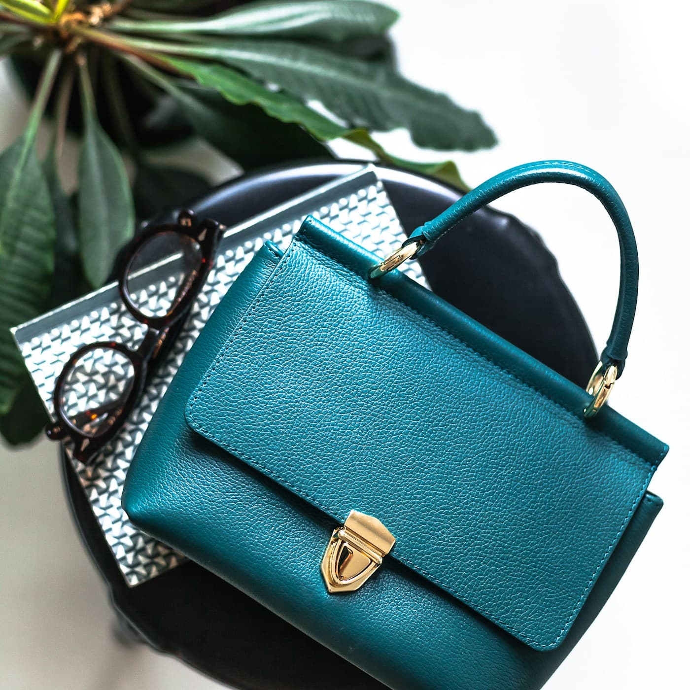 Sapphire Blue Leather Tote