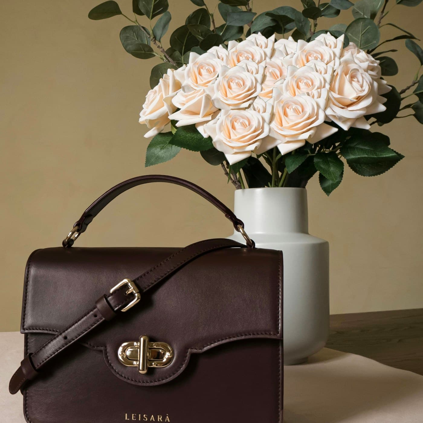 Cognac Leather City Handbag