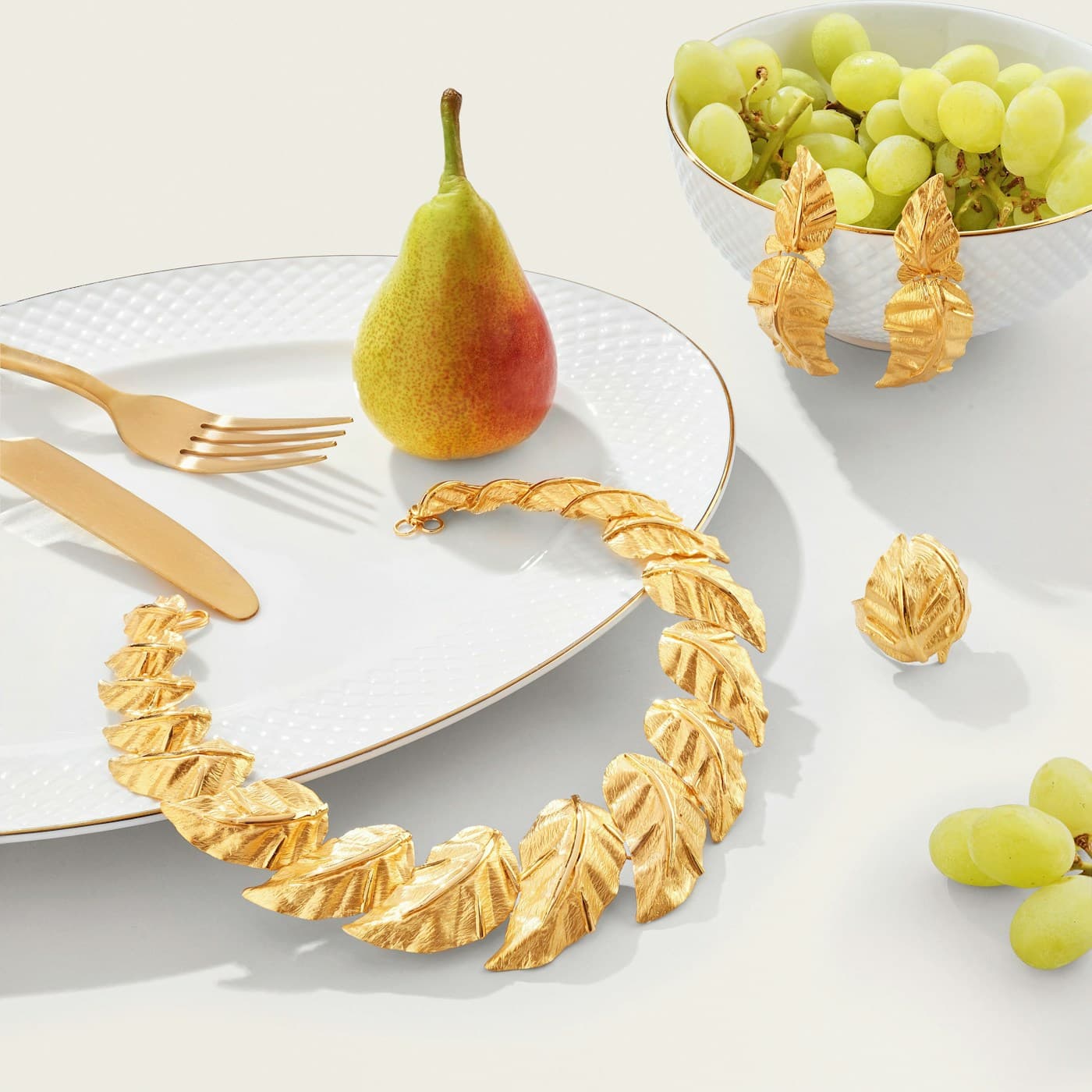 Gilded Botanical Jewelry Set