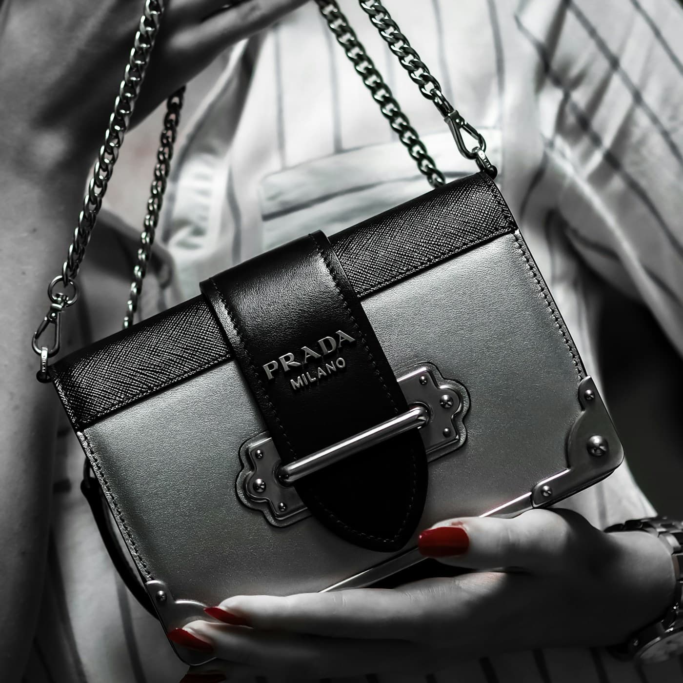 Noir Leather Top-Handle Bag