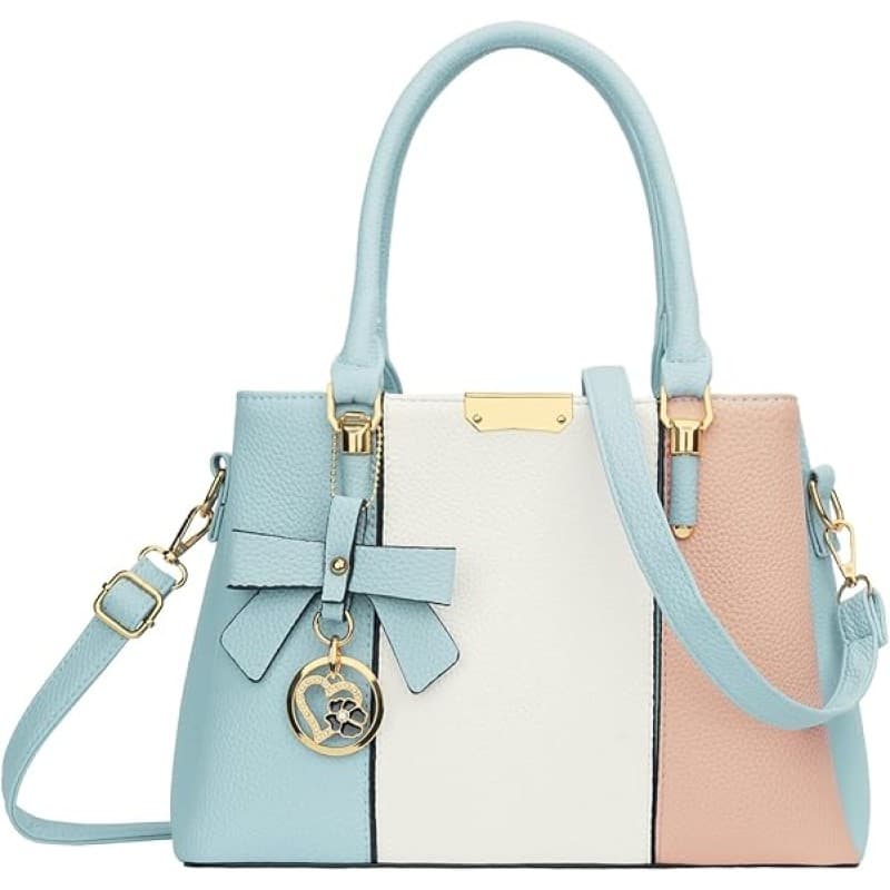 Triple-Zip Compartment Handbag